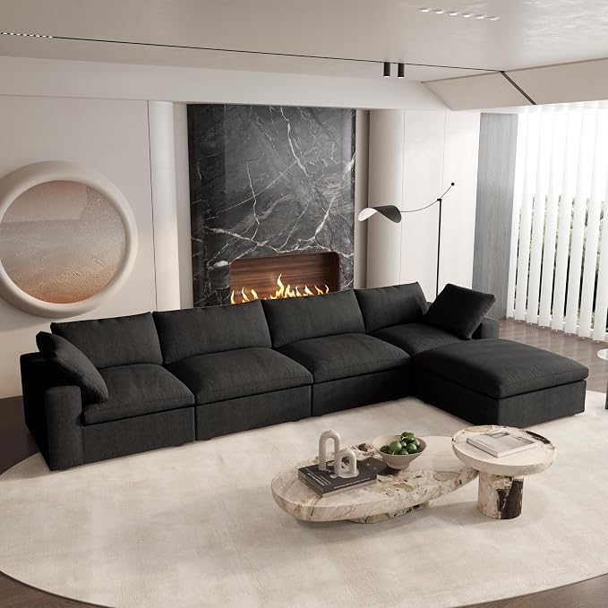 Cloud Couch Modular Sectional Sofa, 160.6" L Shaped Convertible Sectional Sofas - Image 3