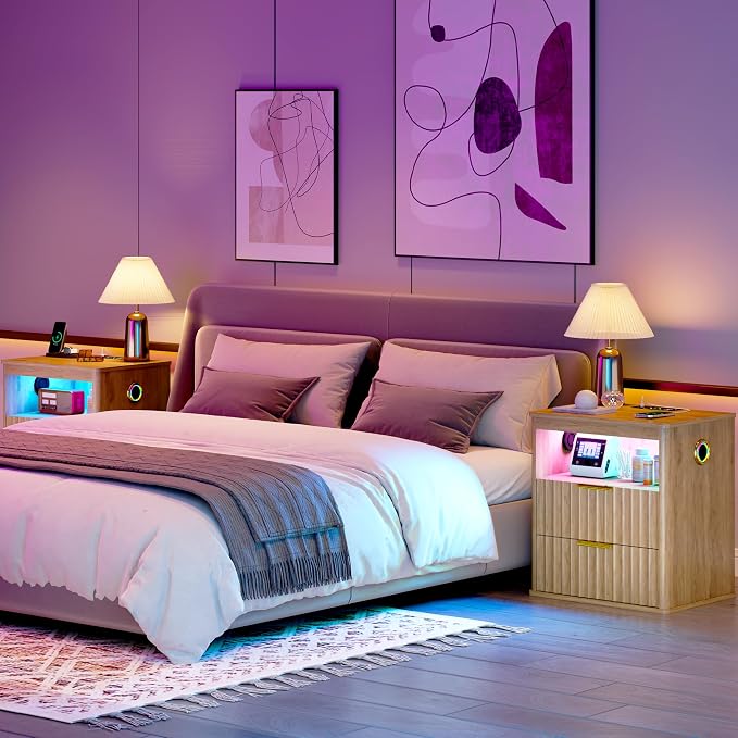 WOOVIVS Modern Nightstand Set of 2 - Image 8