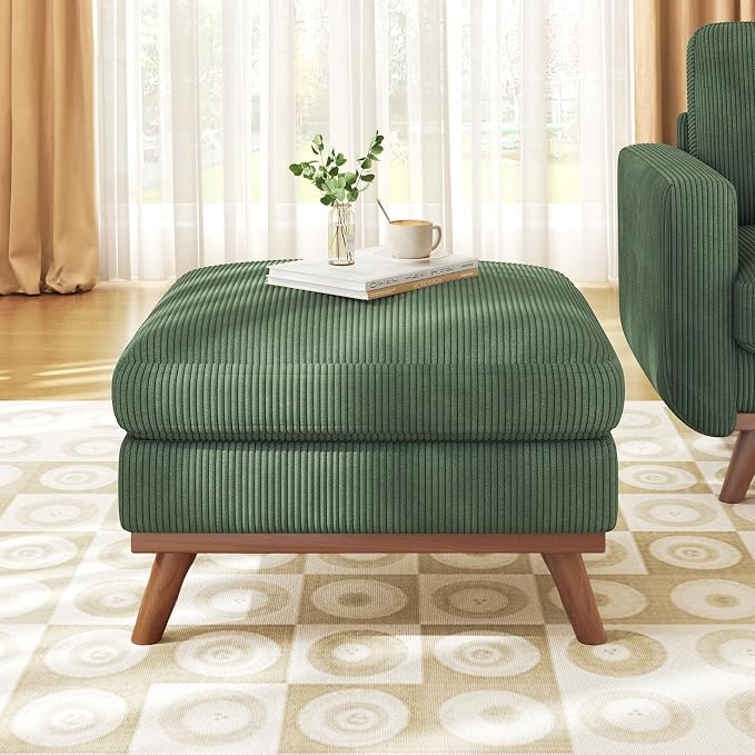Vesgantti Large Ottoman for Modular Sofa, 29.5" Corduroy Pouf Ottoman by Vesgantti