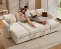 Sunny Heart 106" U Shaped Sectional Sleeper Sofa Bed by SunnyHeart