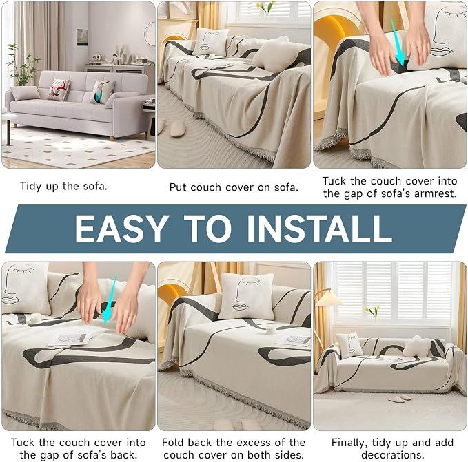 VClife Couch Cover Sofa Covers for 2 Cushion Couch, Washable Sofa Covers for Dog - Image 7