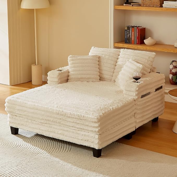 Amsleekey 64" Chaise Lounge Chair Indoor, Oversized Sleeper Chair by Amsleekey