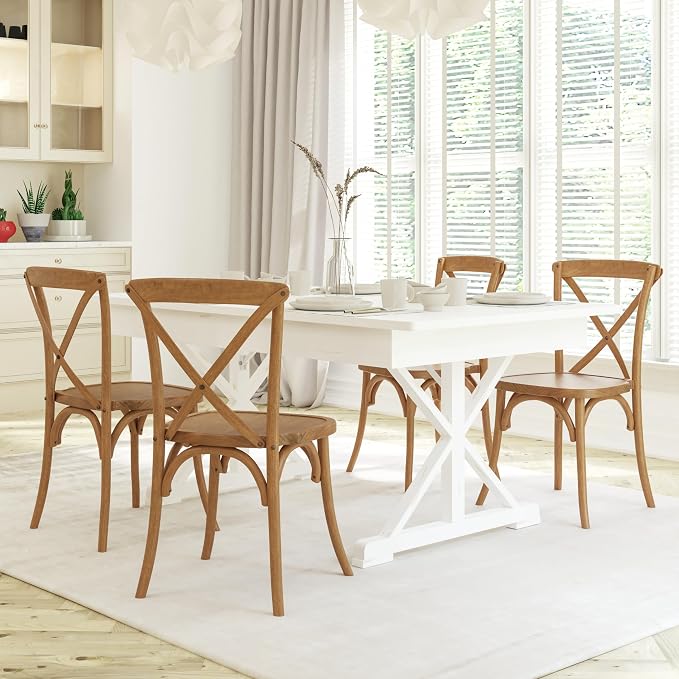 EMMA + OLIVER 2-Pack Wooden X-Back Dining Chair - Image 2
