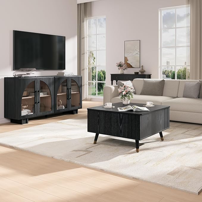 JOINICE Black Lift Top Coffee Table - Image 7