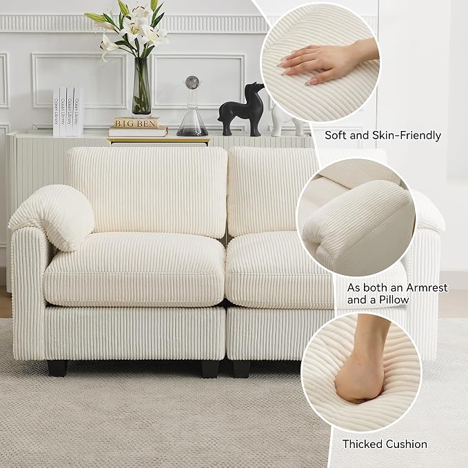 61'' Modular Loveseat Sofa, Extra Deep Seat Cloud Couch - Image 3