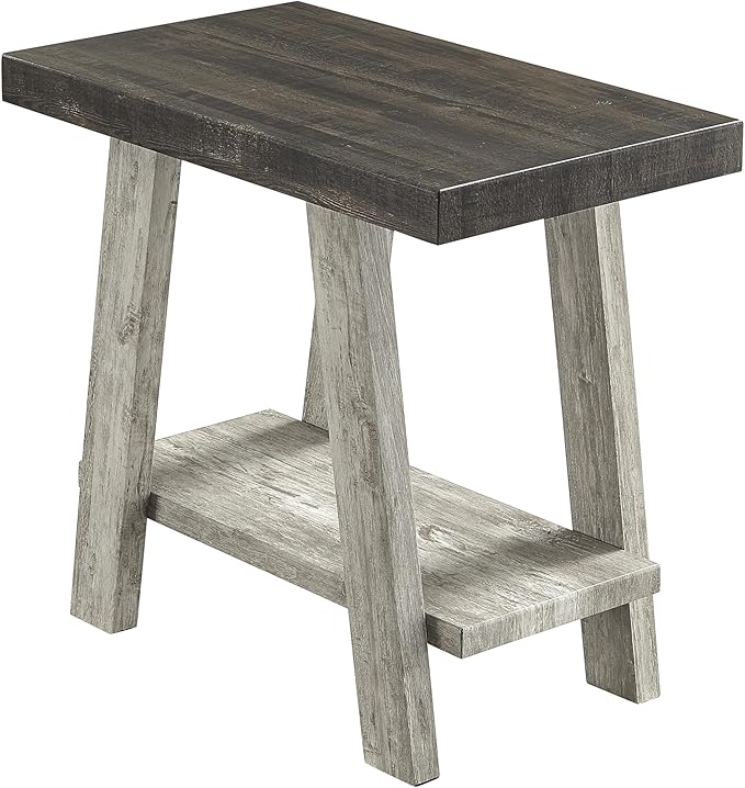 Roundhill Furniture Athens Contemporary Two-Tone Wood Shelf Side Table by RoundhillFurniture