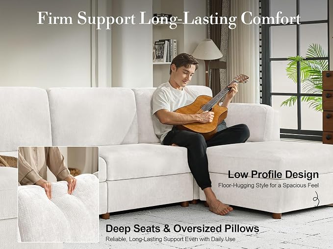 Oversized 2 Seater Modular Sectional Sofa, Solid Wood Frame Sofa, Removable - Image 9