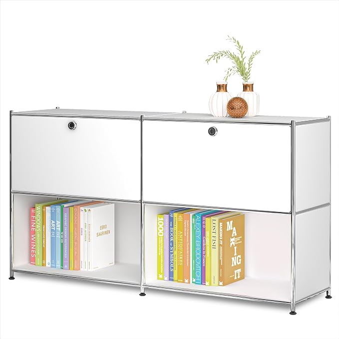Metal Sideboard with 2 Flap Doors, DIY Modern Home Furnishing, Foyer by SIMPLINK