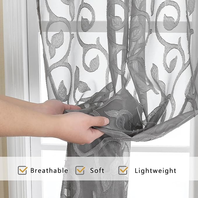 OWENIE Furman Sheer Curtains 84 inches Long - Image 4