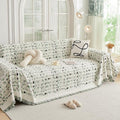 DREAMINGO Abstract Chenille Couch Cover Blanket Beige Green Black Boho Sofa by DREAMINGO