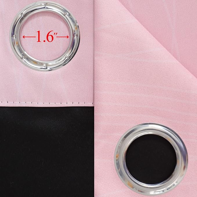 Estelar Textiler Ombre Gray and Pink Blackout Curtains 63 Inch Length 2 Panels - Image 7