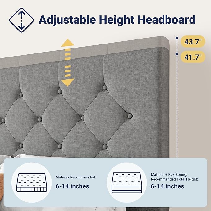 Allewie Upholstered Full Size Platform Bed Frame - Image 4