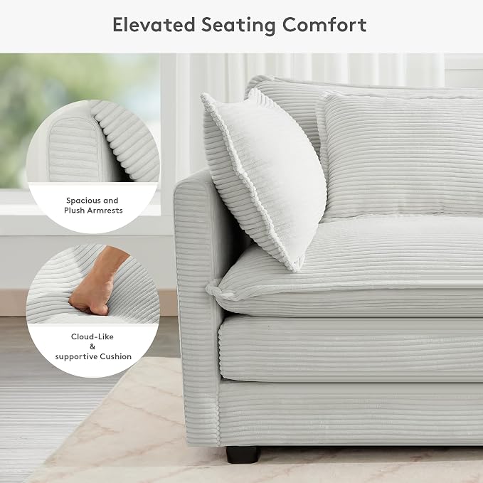 ROWHY 150'' Modular Sectional Corner Cloud Couch, 7 Seater Sofa Big Comfy - Image 6