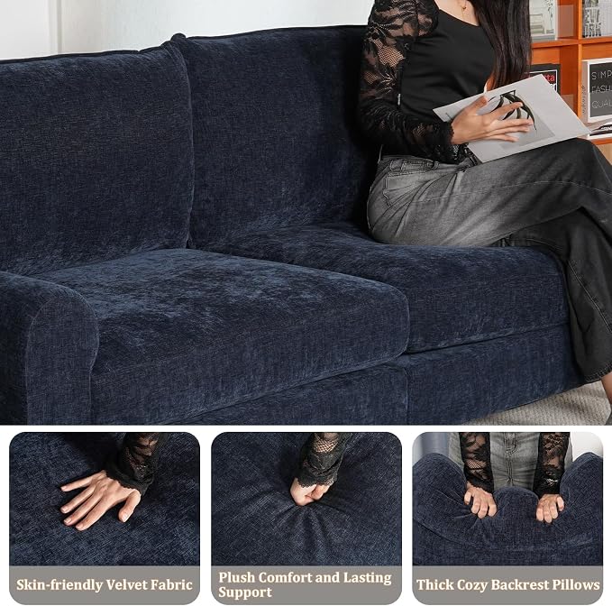 EASE MOOSE 70.6" Modern Deep Seat Loveseat Couch, Soft Chenille Sofa - Image 6