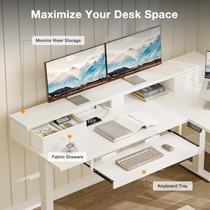 Casaottima 59 Inch Electric L-Shaped Standing Desk - Image 4