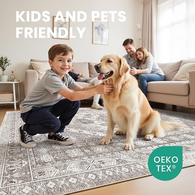 zesthome 8x10 Area Rugs for Living Room, Non-Slip Backing Washable Rugs - Image 7