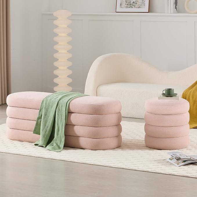 Busaurus Storage Ottoman Bench 49.2 Inch Upholstered Fabric Storage Bench - Image 6