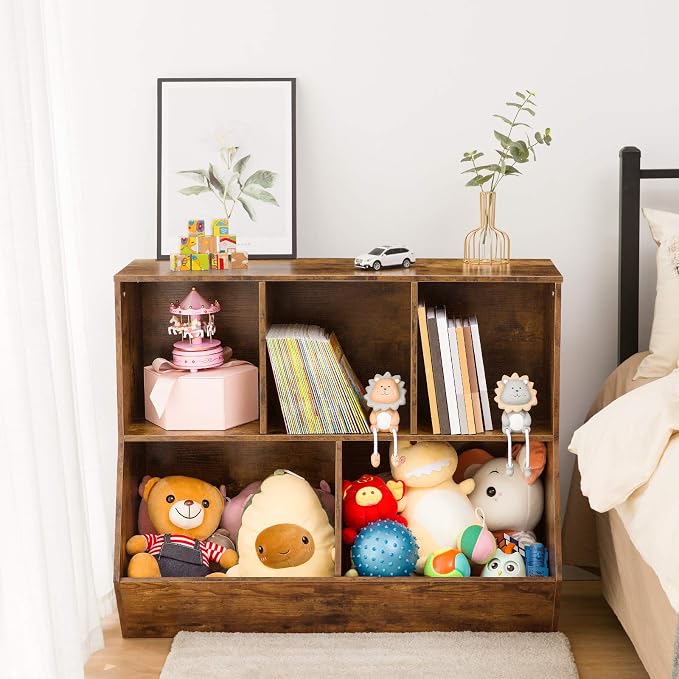 HOOBRO Kids Bookshelf, Bookcase Footboard, Toy Storage Cubby, Children's Toy - Image 6