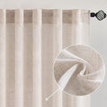 MIULEE Natural White Linen Curtains 108 Inches Long by MIULEE