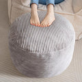 HIGOGOGO Round Stuffed Pouf Ottoman, Corduroy Poufs by HIGOGOGO