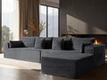 138" Oversized Cloud Sectional Couch, Comfort L Shaped Boneless Couch by VYUXWO