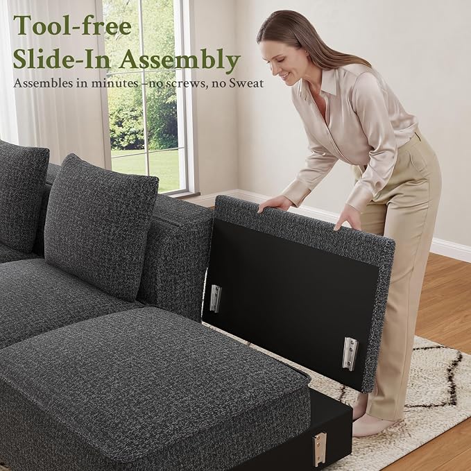 Welzona 75" loveseat Sofa, Comfy Chenille Love Seat, Wood Frame Small Couches - Image 5