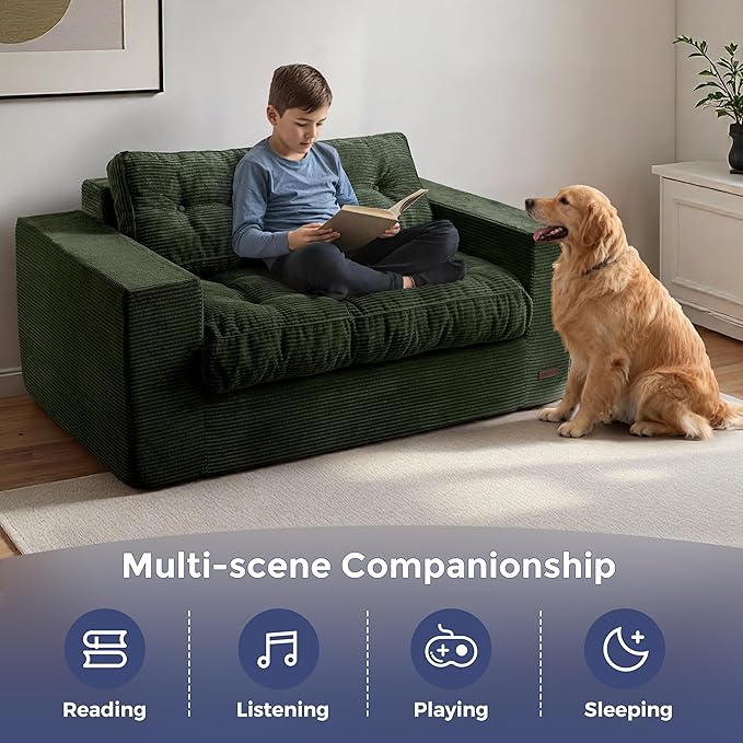 MAXYOYO Loveseat Sofa Couch, Upholstered Bean Bag Chair Cloud 2-Seat - Image 3