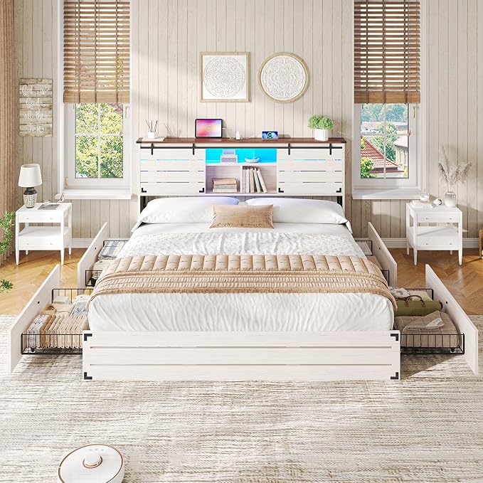 VIAGDO Wooden Bed Frame King Size - Image 8