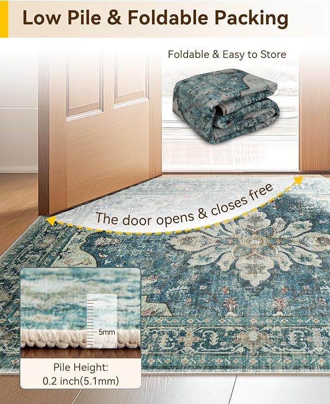 RELEANY Area Rugs 2'6"x5' Runner Rug Non Slip Washable - Image 5