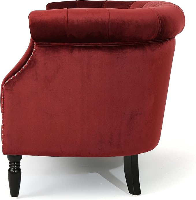 GDFStudio Melaina Tufted Chesterfield Velvet Loveseat - Image 7