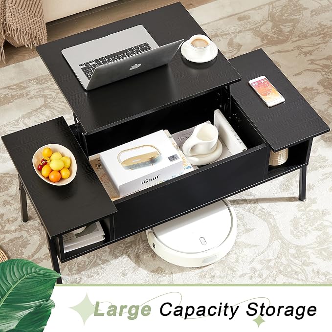 VECELO Wood Lift Top Coffee Table - Image 3