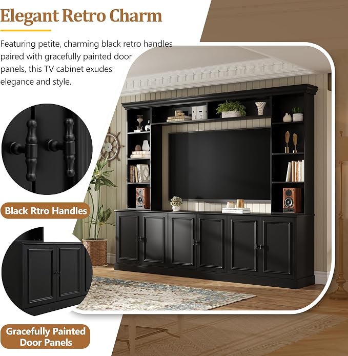 Merax 97.4" W Wall Unit Entertainment Center, TV Stand - Image 5