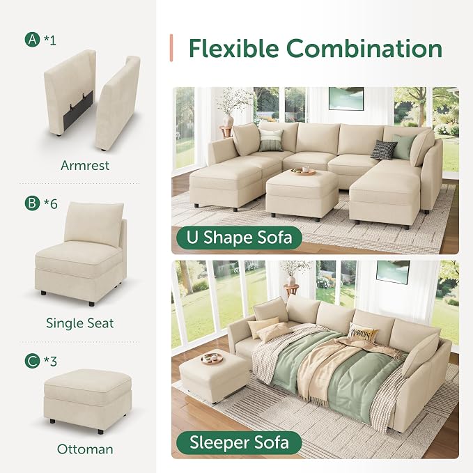 HONBAY Modular Sectional Sofa - Image 5