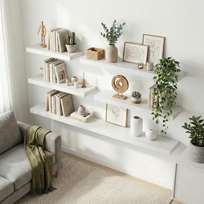 12 inch Deep Floating Shelves for Wall, 48 inch Wide Engineered Wood Wall - Image 3