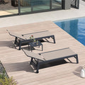 PURPLE LEAF Patio Chaise Lounge Set 2 Pieces Textilene Pool Lounge Chairs by PURPLELEAF
