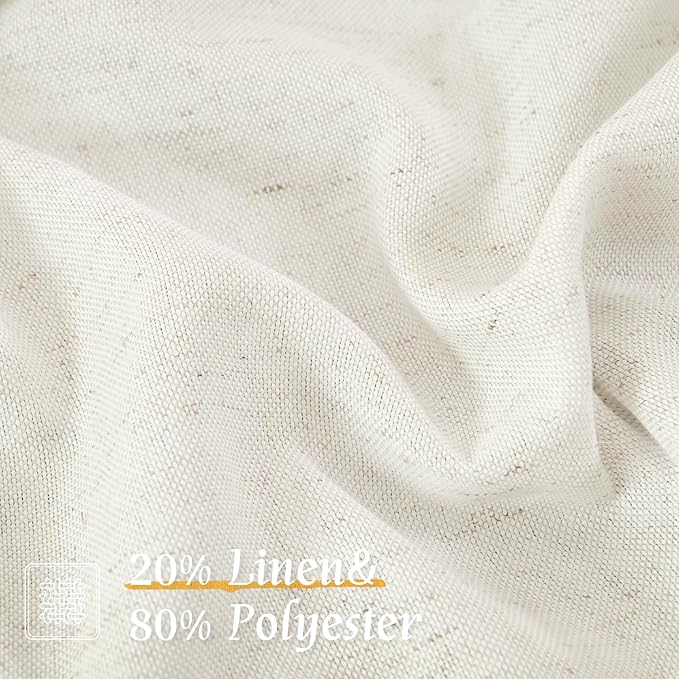 LAMIT Light Filtering Linen Curtains 54 Inches Long - Image 2