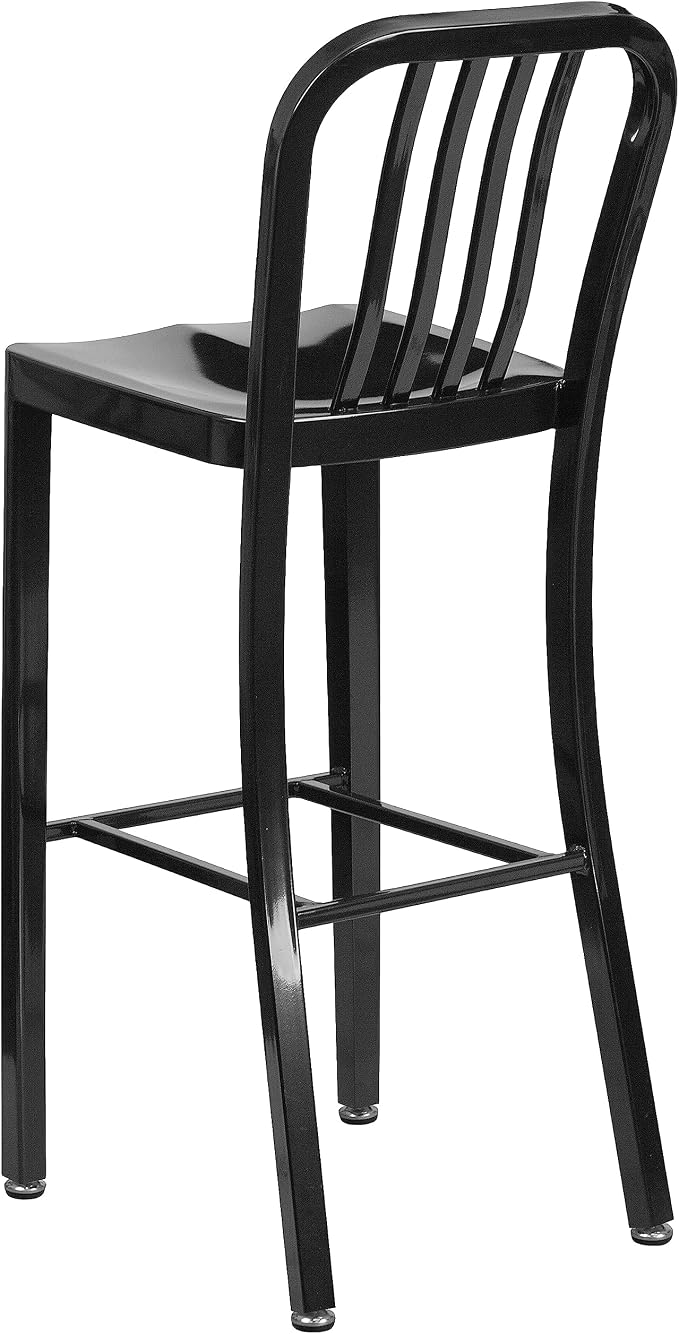 Flash Furniture Commercial Grade 30" High Black Metal Indoor-Outdoor Barstool - Image 7