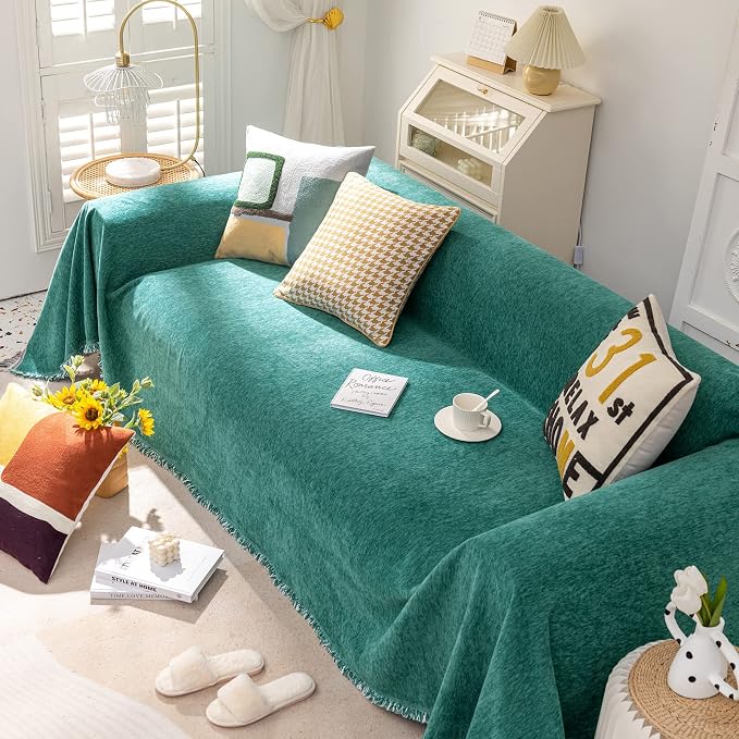 VClife Couch Cover for Dog, XXL Couch Cover for Sectionals, Boho Chic Teal Sofa - Image 8