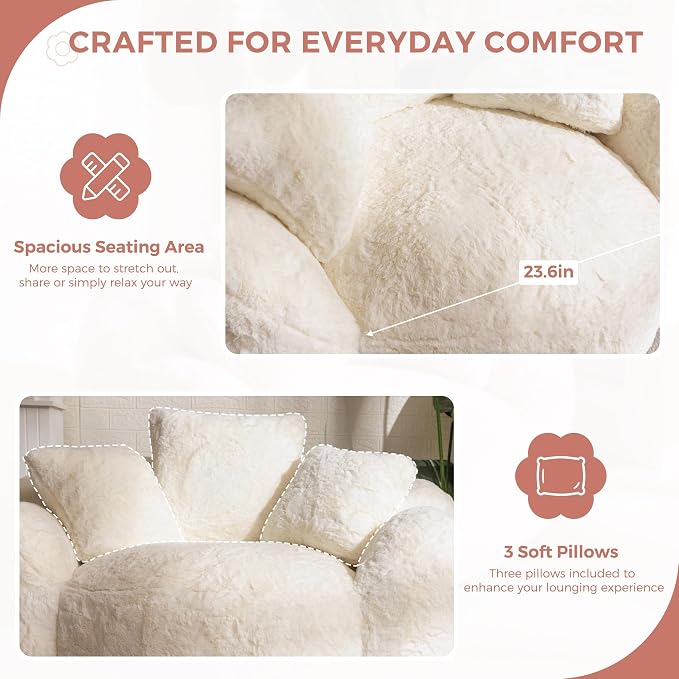 MAXYOYO Bean Bag Chair, Floral Shaped Bean Bag Sofa - Image 6