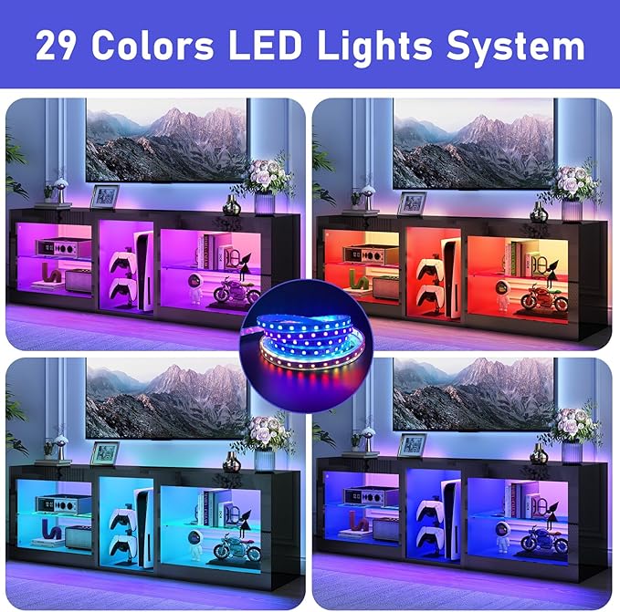 81in Long LED TV Stands W/Power Outlet - Image 4
