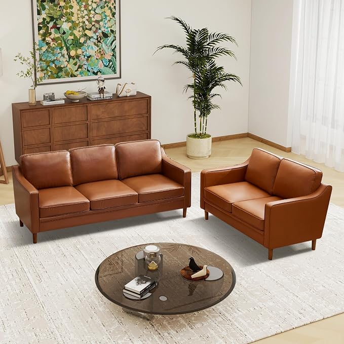 Kingfun Living Room Furniture Sets, 3 Seater Couch and Loveseat, Mid Century by KINGFUN-Anexcitingoption