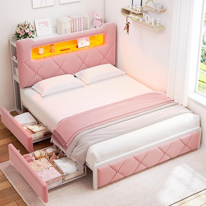 Full Upholstered LED Bed Frame - Image 3