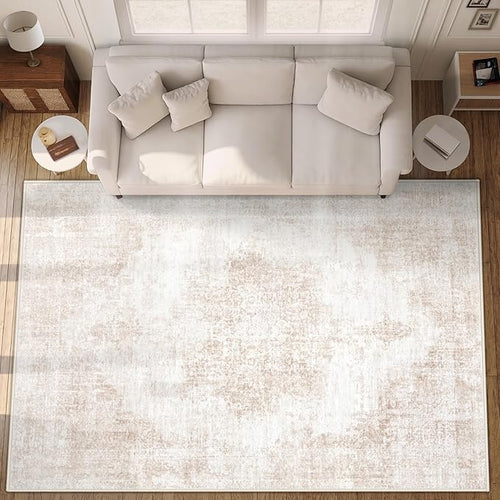Area Rug 9x12 Vintage Rugs: Large Washable Living Room Rug Retro Medallion by MXSANYOORUG