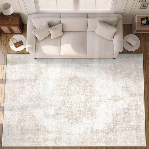 Area Rug 10x14 Vintage Rugs: Large Washable Living Room Rug Retro Medallion by MXSANYOORUG