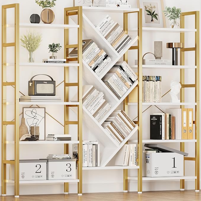 INNOD 70x70” Triple 5 Tier Book Shelf, Large Wooden Bookcase by INNODToddlerTower