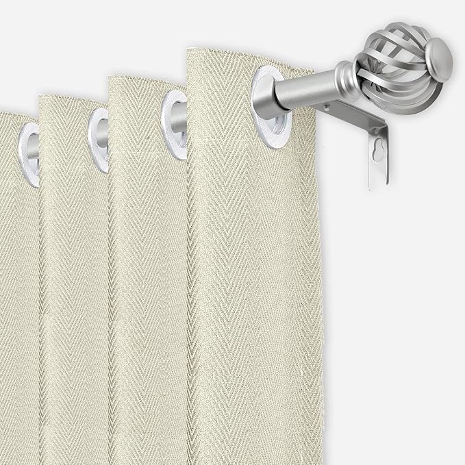 Luvenia Silver Decorative Curtain Rods, 28 to 48 Inch, Small Curtain Rod - Image 2