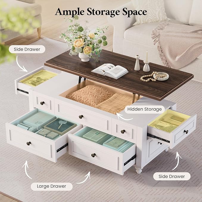 47.2" Lift Top Coffee Table - Image 3