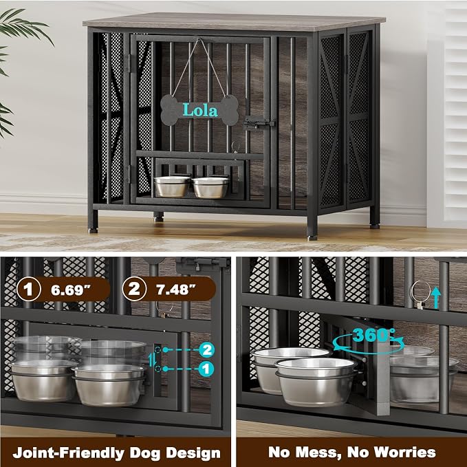 EasyCom Foldable Dog Crate Furniture, 31.5" Dog Crates - Image 5