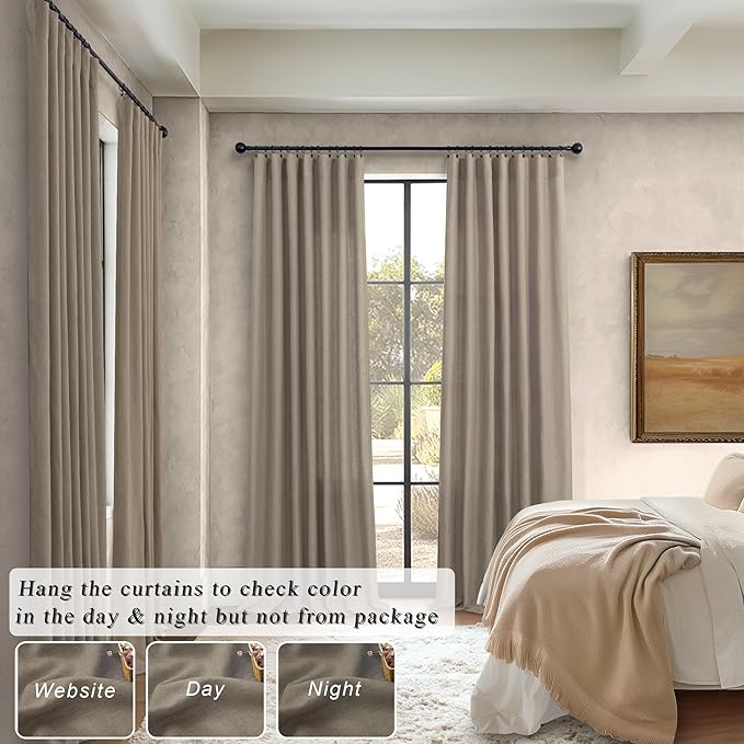 Pitalk Taupe Curtains 84 Inches Long - Image 5