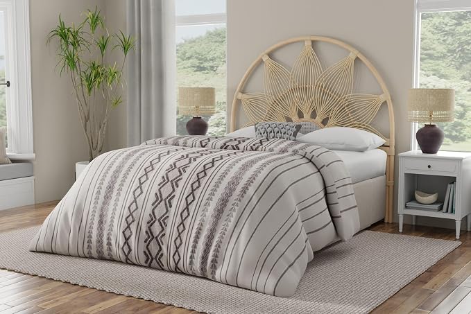Kouboo Sunflower Rattan Full Headboard Bedroom Bedroom Furniture Headboard Full - Image 2